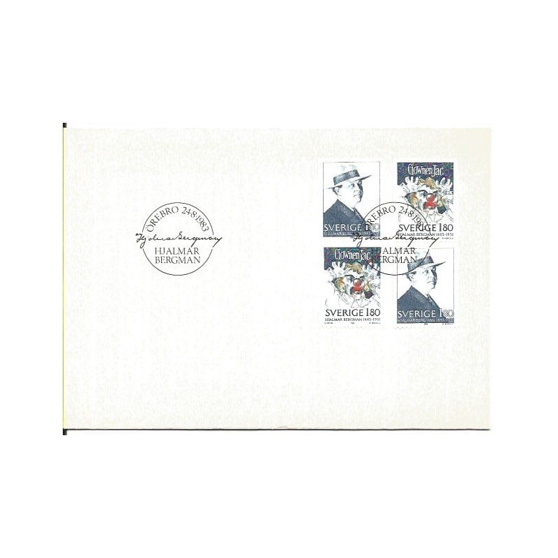 Szwecja 1983, H. Bergman, pisarz, literatura. FDC