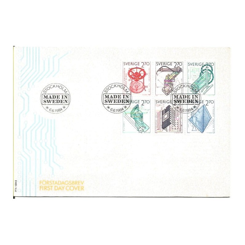 Szwecja 1984, Design, przemysł. FDC