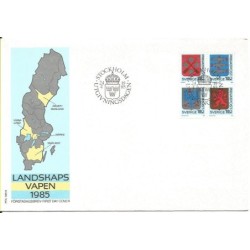 Szwecja 1985, Herby miast. FDC