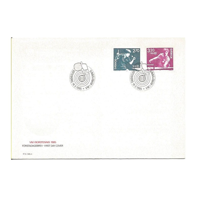 Szwecja 1985, Tenis stołowy, MŚ. FDC
