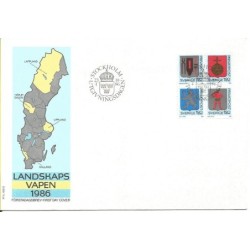 Szwecja 1986, Herby miast. FDC