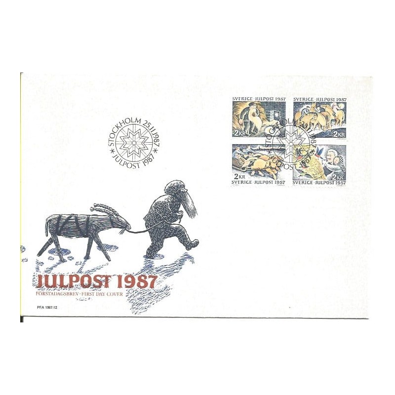 Szwecja 1987, Boże Narodzenie. FDC