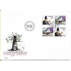 Szwecja 1987, Rocznice, miasta, herby. FDC