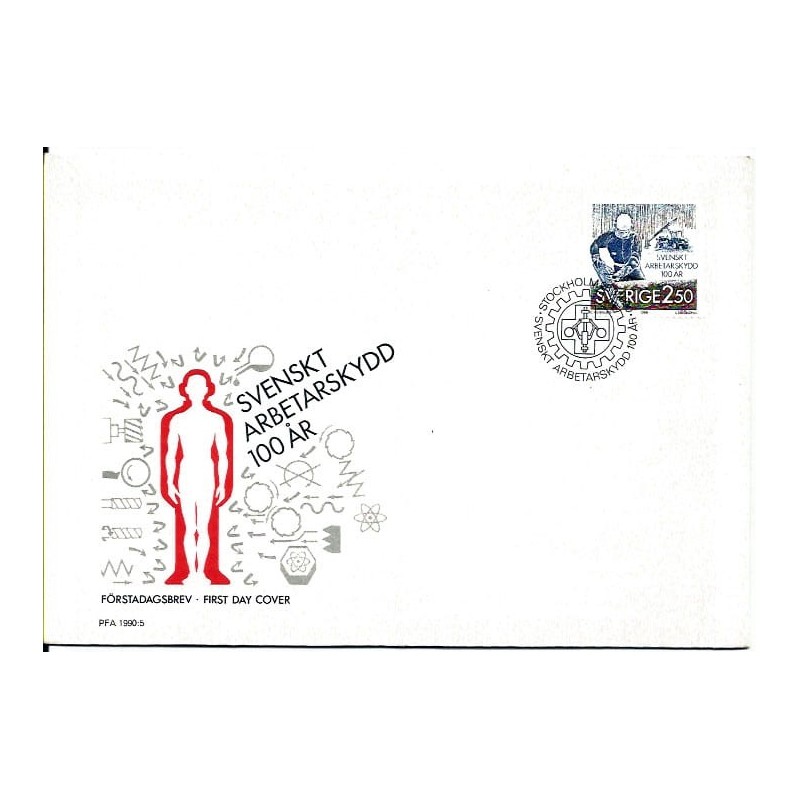 Szwecja 1990, Praca, las, leśnik. FDC