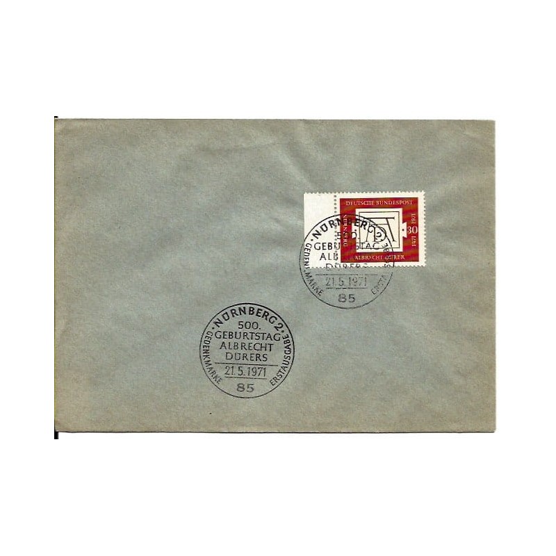 Niemcy 1971, Malarstwo, A. Durer, prywatne FDC