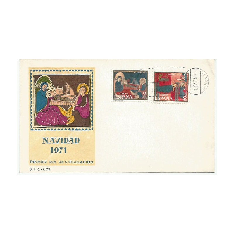 Hiszpania 1971, Boże Narodzenie. FDC
