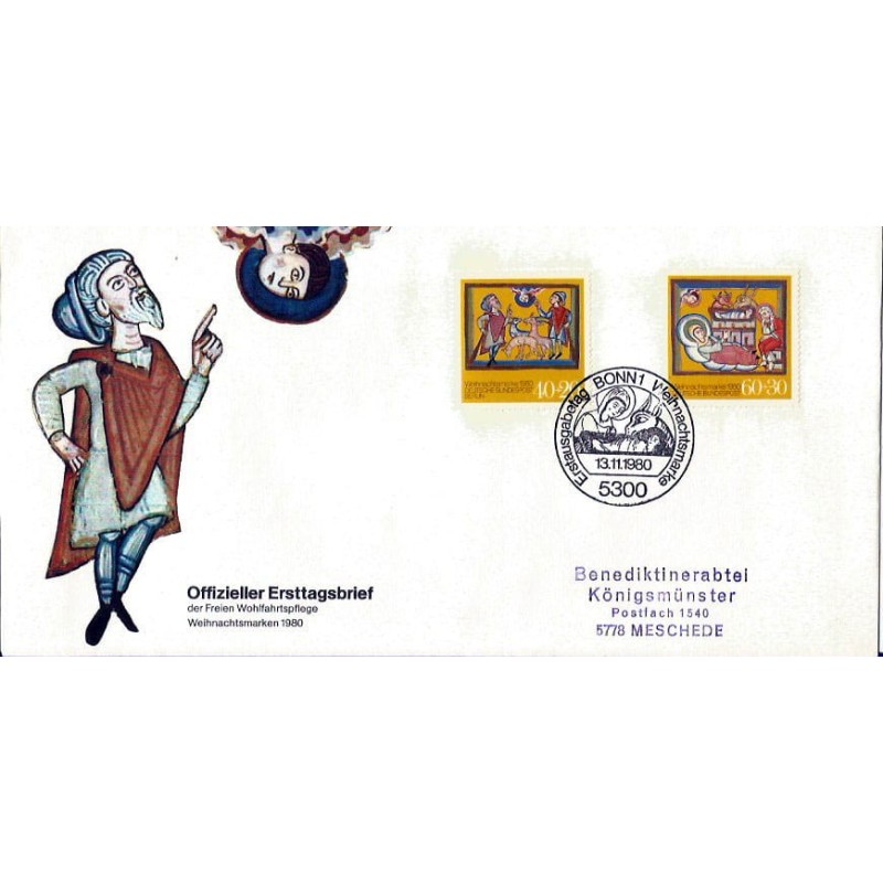 Niemcy 1980, Boże Narodzenie. FDC