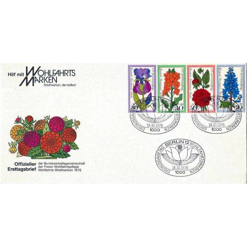 Niemcy Berlin 1976, Kwiaty. FDC