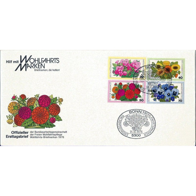 Niemcy 1976, Kwiaty. FDC