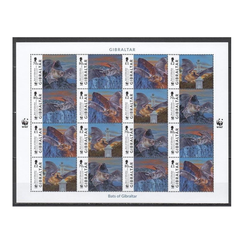 Gibraltar 2017, WWF, nietoperz, nietoperze. Arkusz **