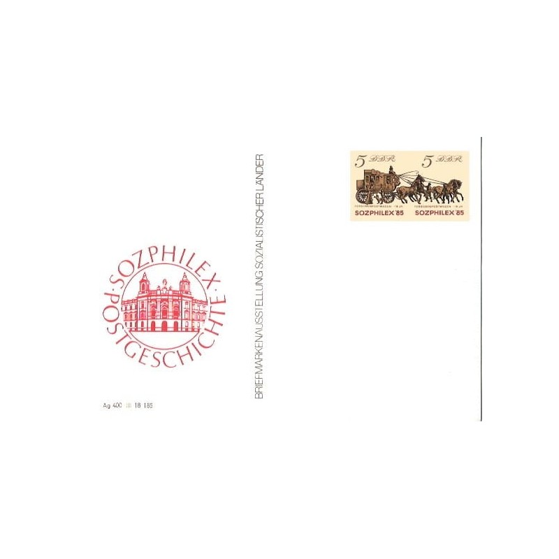 Niemcy NRD 1985, WF Socphilex, poczta, dyliżans. Cp