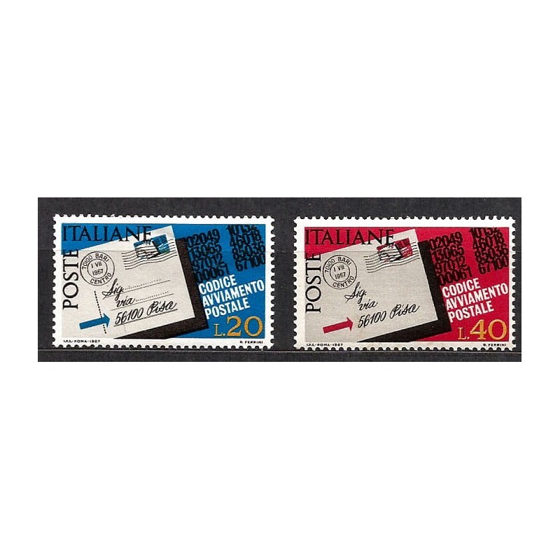 Włochy 1967, List, poczta, kod pocztowy**