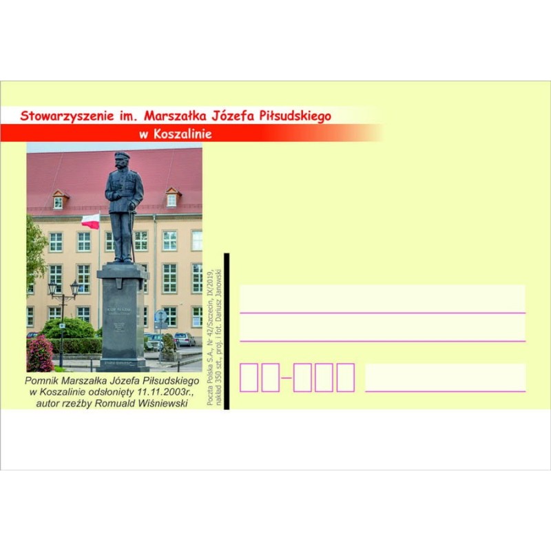 Kartka Szczecin 2019, Koszalin, Piłsudski, pomnik