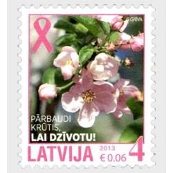 Łotwa 2013, Rak piersi, medycyna, kwiat, jabłoń **
