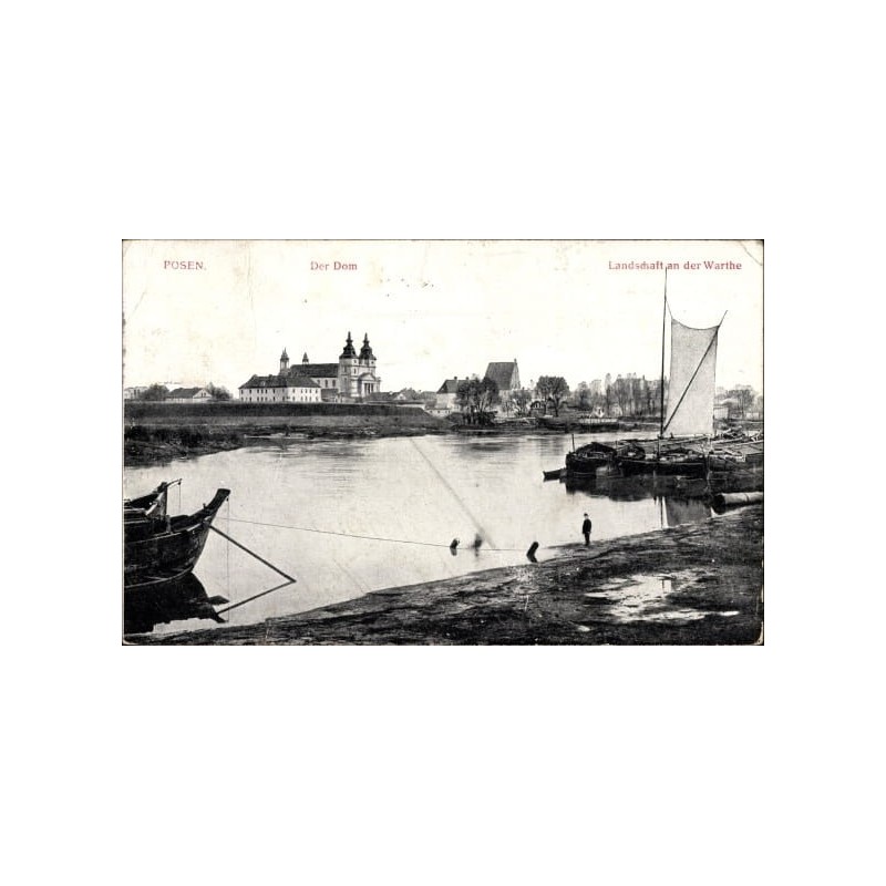 Poznań, Katedra, widok znad Warty. Obieg 1916