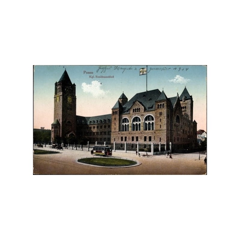 Poznań, Zamek, tramwaj. Obieg 1914