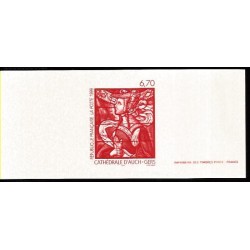 Francja 1999, Witraż, katedra w Auch. Odbitka z oryginalnej matrycy