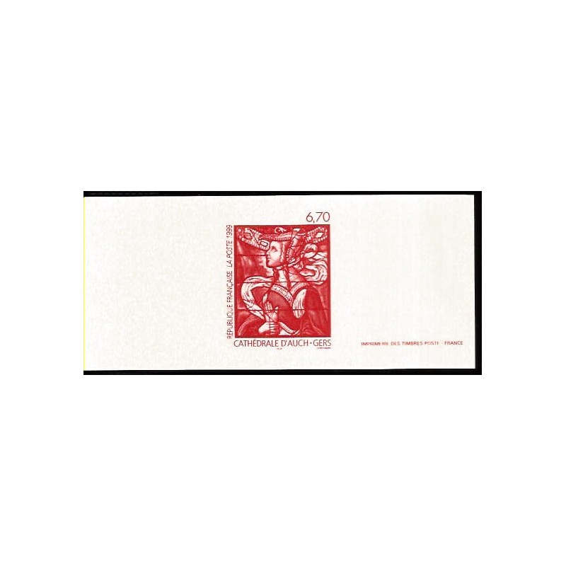 Francja 1999, Witraż, katedra w Auch. Odbitka z oryginalnej matrycy