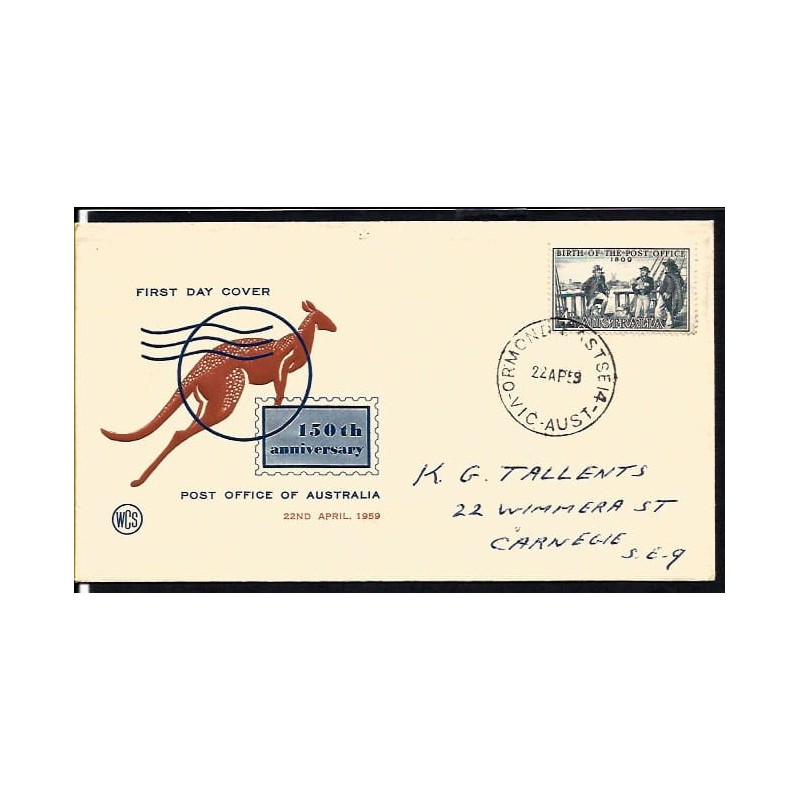 Australia 1959, Poczta, 150 lat. FDC