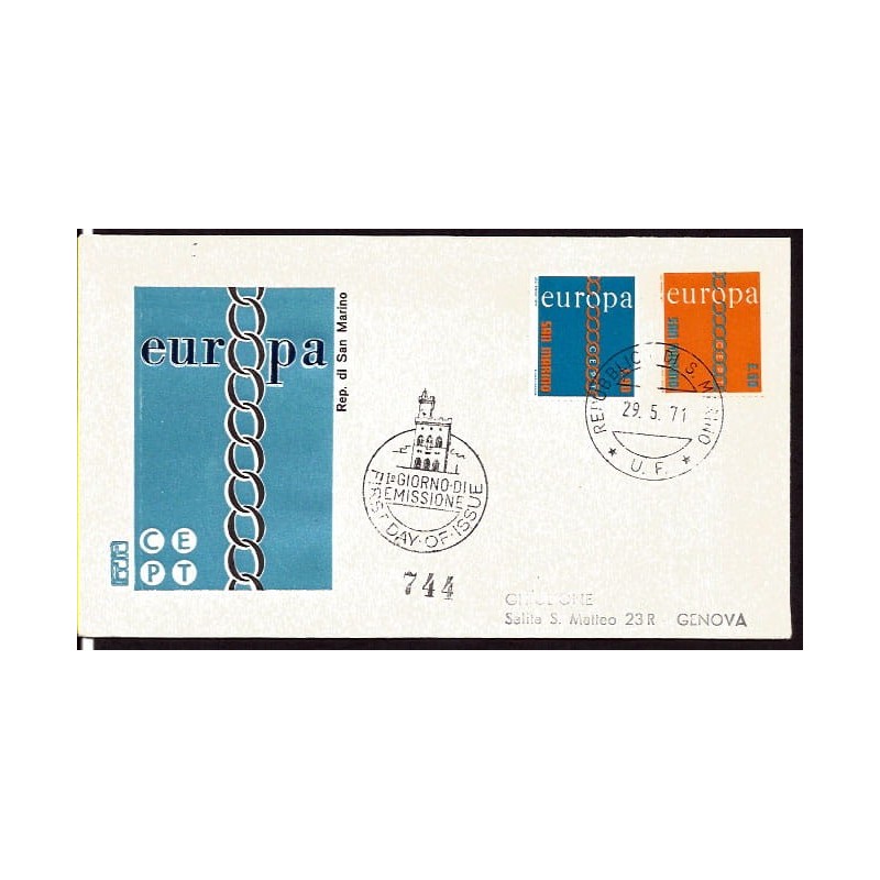 San Marino 1971, EUROPA CEPT. FDC