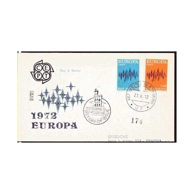 San Marino 1972, EUROPA CEPT. FDC