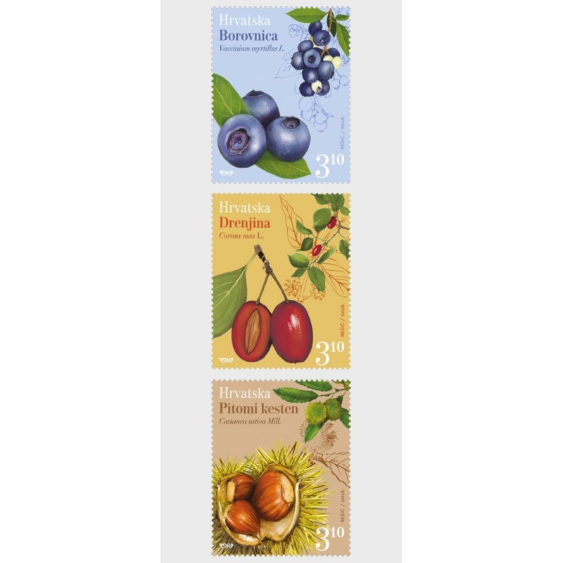 Chorwacja 2018, Flora: borówka orzech śliwka **