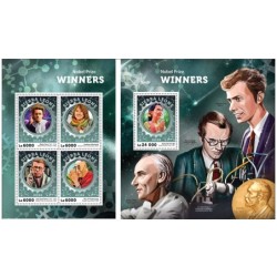 Sierra Leone 2016, M. Curie, chemia, fizyka, Nobel. 2 bloki **