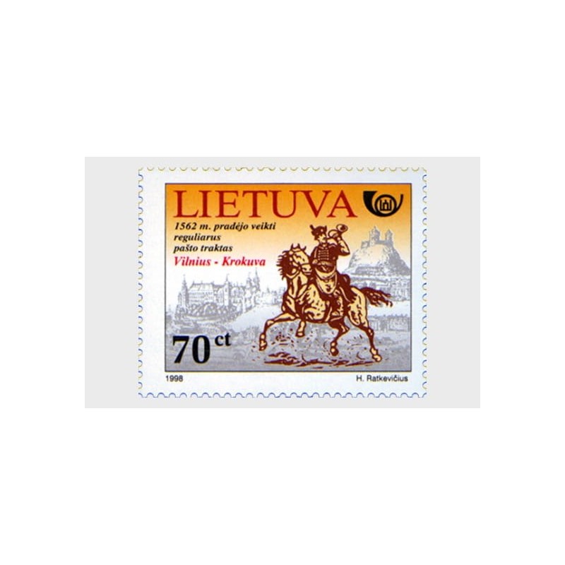 Litwa 1998, Historia poczty, poczta Kraków Wilno **