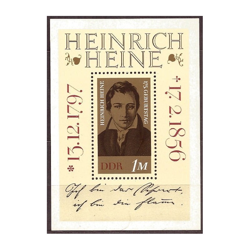 Niemcy NRD 1972, H. Heine, poezja, literatura **