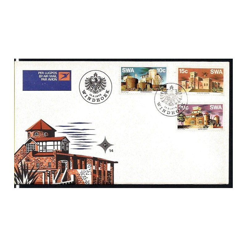Afryka Pł.-Zach. SWA 1976, Zamki. FDC