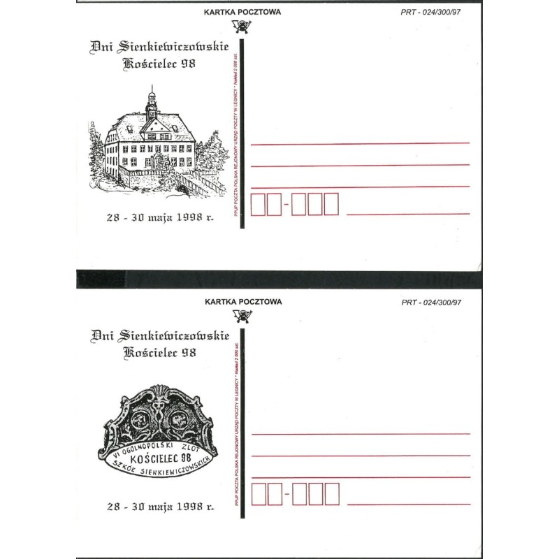 Kartka Legnica 1998, Sienkiewicz, Kościelec. 2 kartki