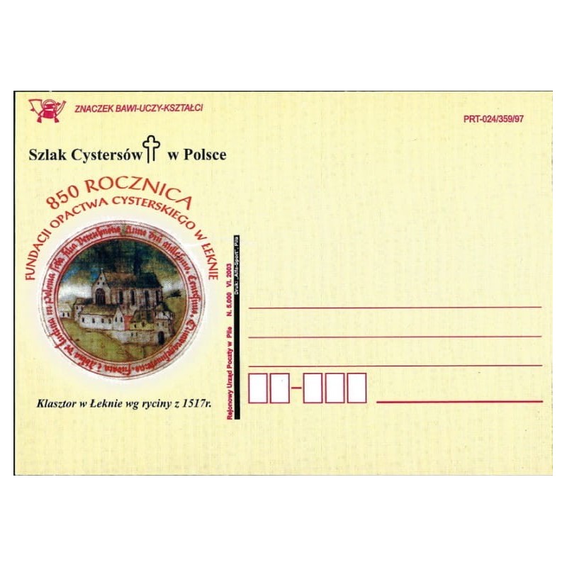 Kartka Piła 2003, Łękno, cystersi