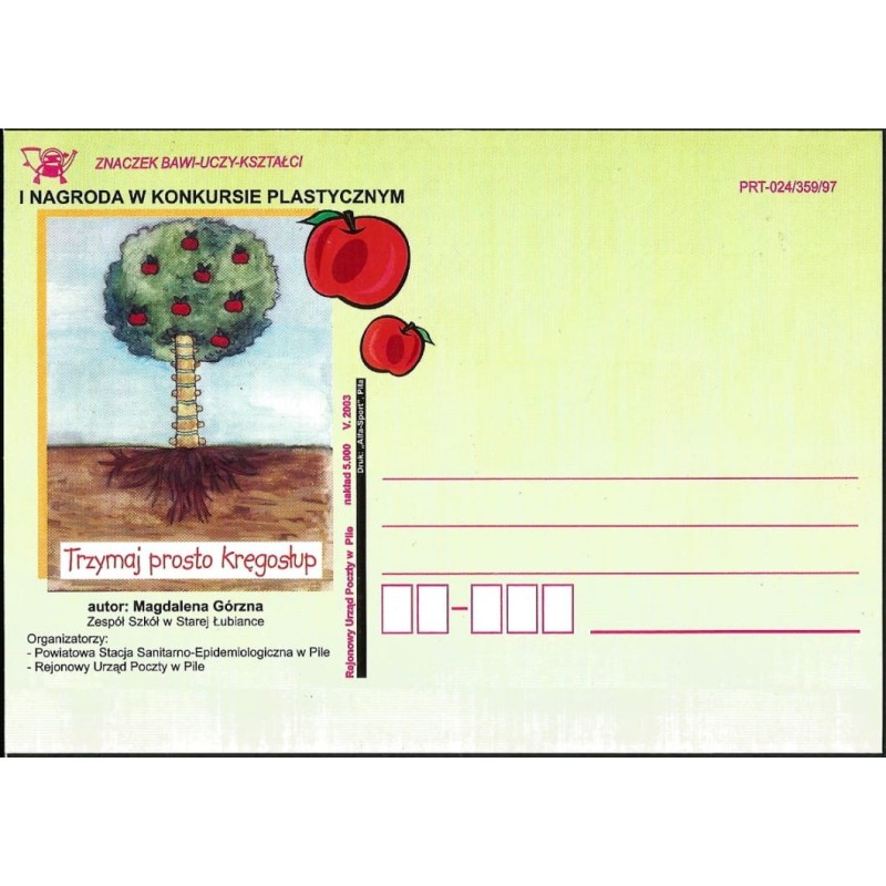 Kartka Piła 2003, Zdrowie, sanepid, jabłko
