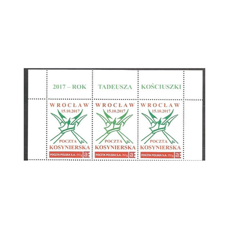 2017 Personalizowany. Wrocław, T. Kościuszko, poczta kosynierska. Margines