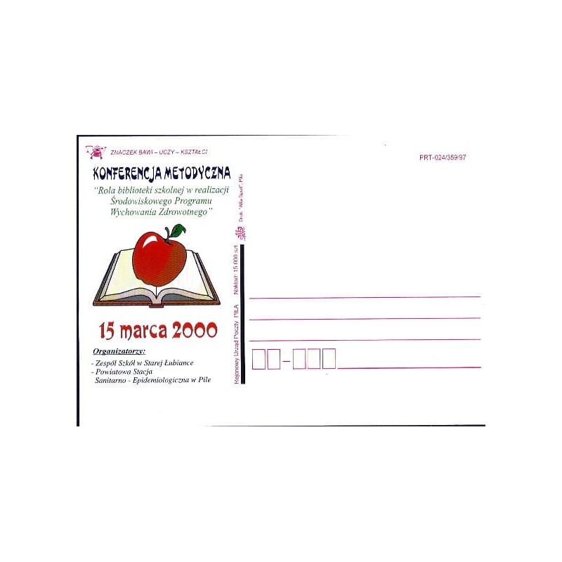 Kartka Piła 2000, Zdrowie, Łubianka, sanepid, konferencja, jabłko