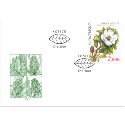 Słowacja 2020, Flora, kwiat, magnolia, ogród botaniczny. FDC