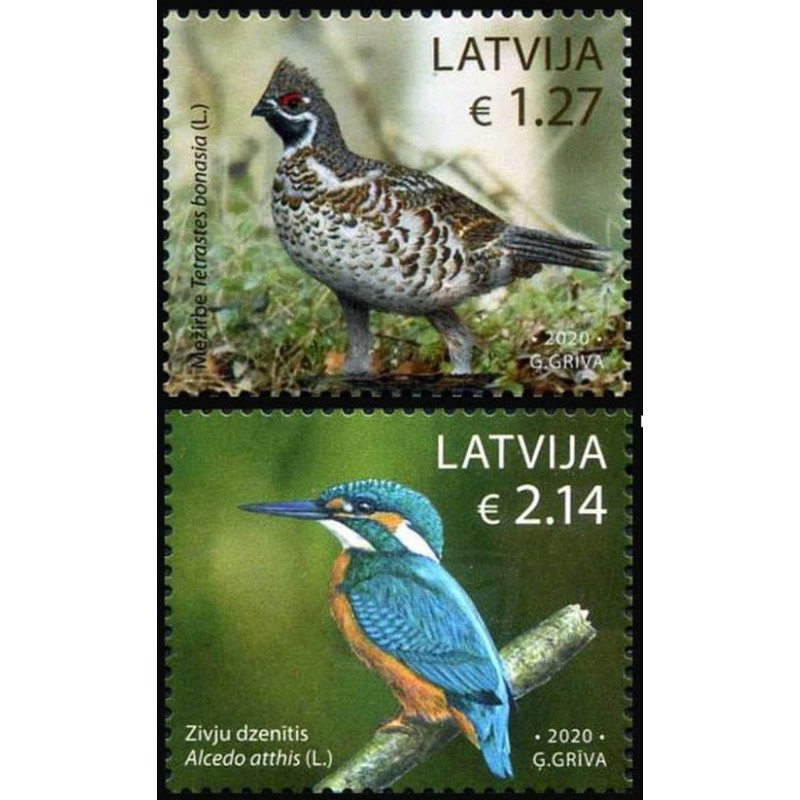 Łotwa 2020, Ptaki: jarząbek i zimorodek **