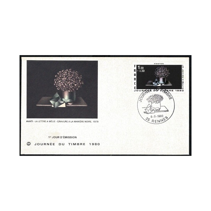 Francja 1980, Sztuka, Dzień znaczka. FDC