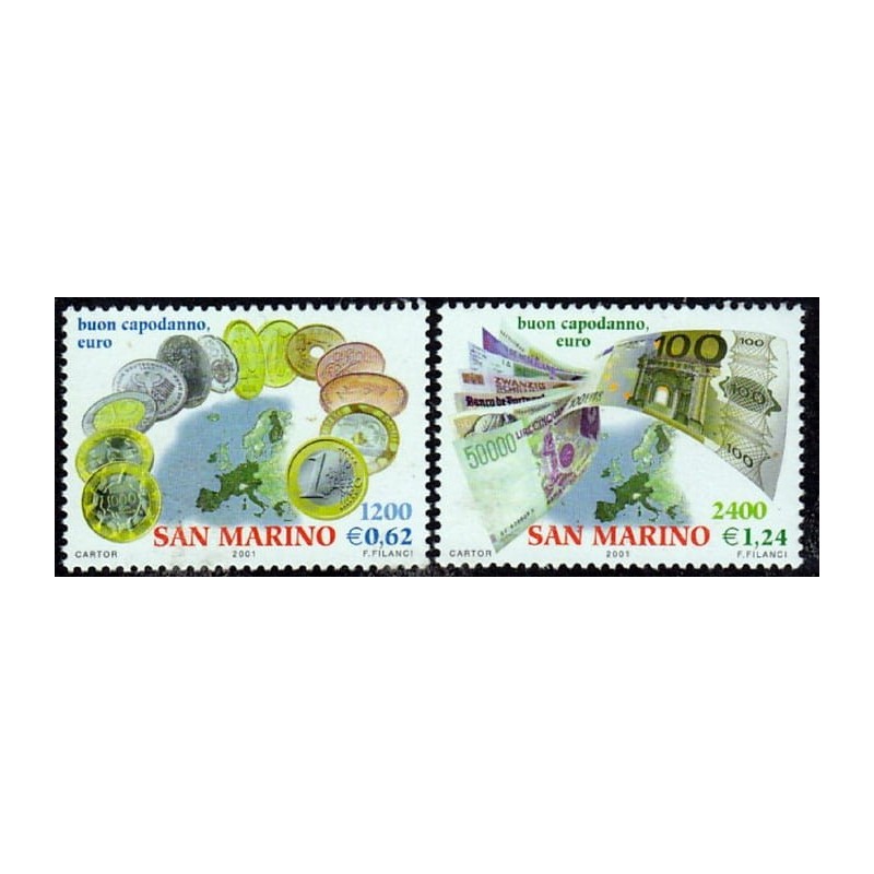 San Marino 2001, Wprowadzenie euro, monety **