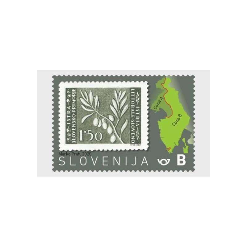 Słowenia 2020, Pierwszy znaczek, Istria, mapa **