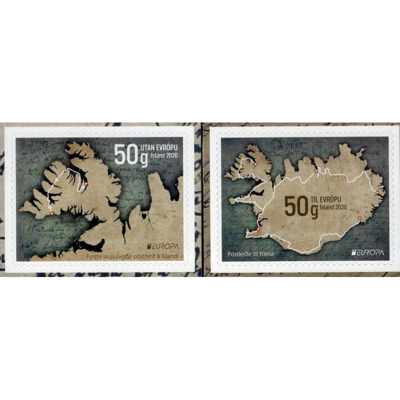Islandia 2020, EUROPA CEPT: szlaki pocztowe **