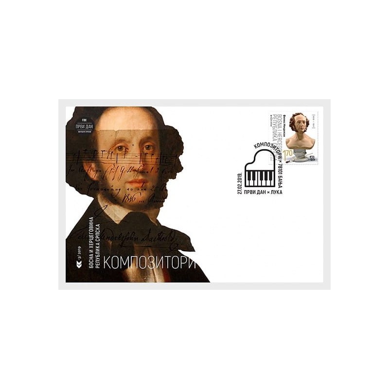 Bośnia 2019, Muzyka, F. Mendelssohn. FDC