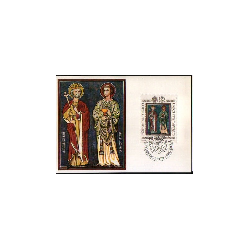 Liechtenstein 1979, Święty Lucjusz z Chur. Karta maksimum