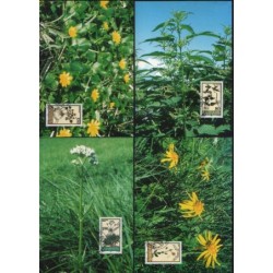 Liechtenstein 1995, Flora, kwiaty, rośliny medyczne. Karty maksimum