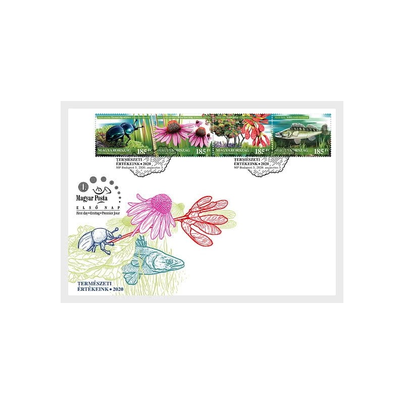 Węgry 2020, Owady, flora, ryby. FDC