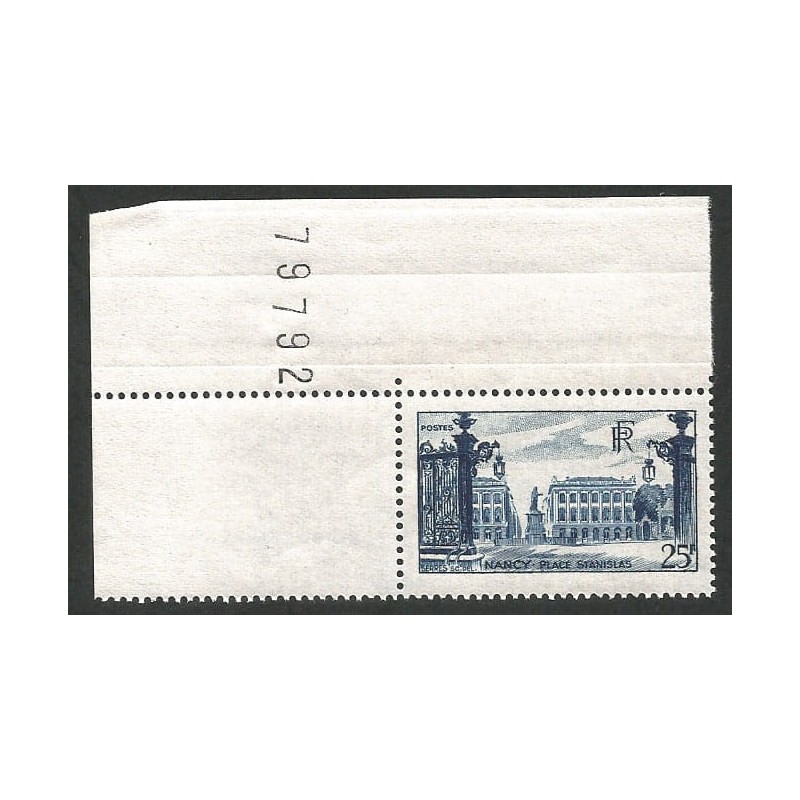Francja 1948, Król Stanisław Leszczyński, Nancy. Margines z numerem, narożnik **
