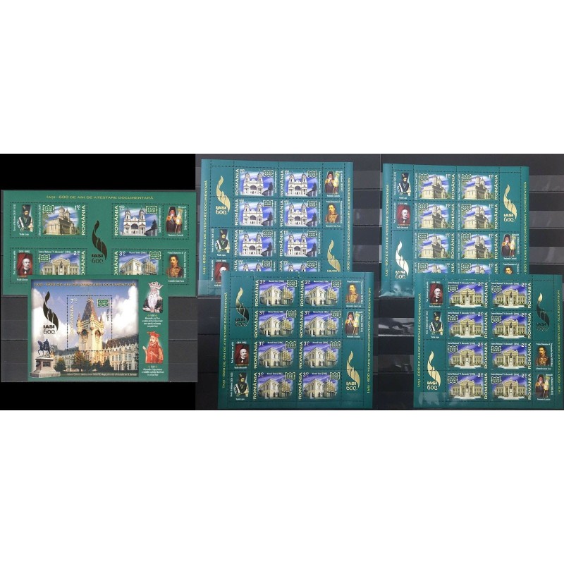Rumunia 2008, Miasto Jassy, książęta, władcy. Komplet bloków i arkusików **