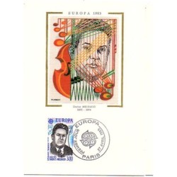 Francja 1985, EUROPA CEPT, muzyka, proj. J. RAJEWICZ. Karta maksimum