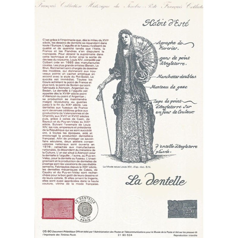 Francja 1990, Koronka, proj. J. RAJEWICZ. Dokument