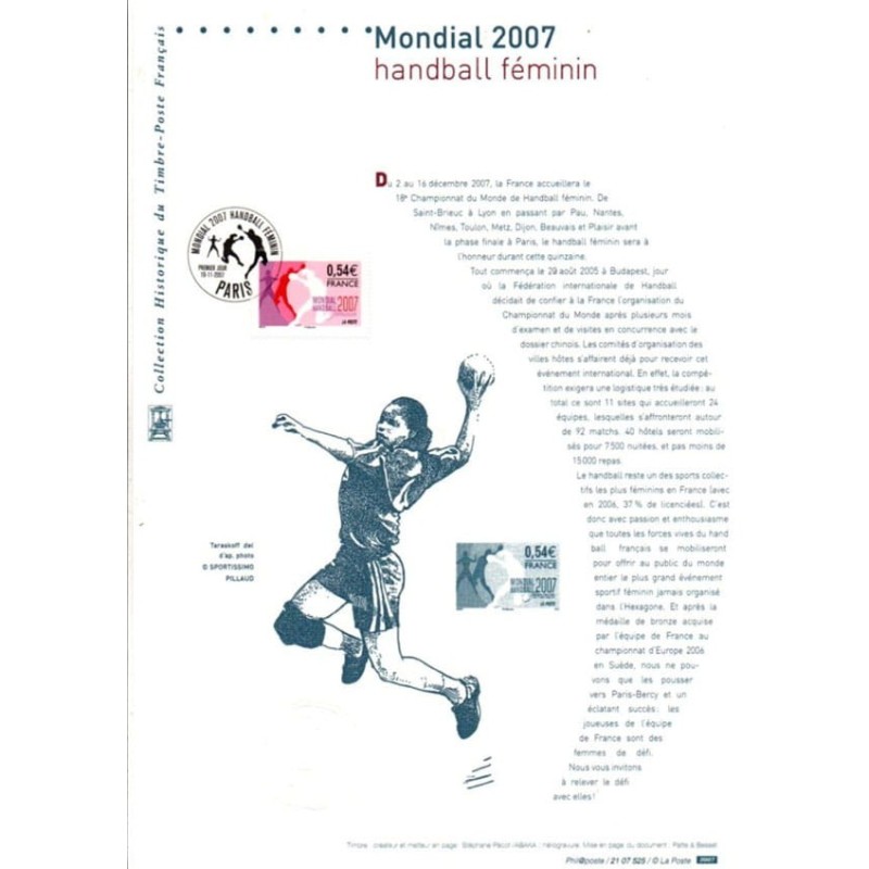 Francja 2007, Piłka ręczna MŚ kobiet. Dokument